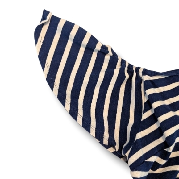 LAUREN RALPHLAUREN navy striped off shoulder fluttersleeve bodycon dress, PL - Picture 3 of 6